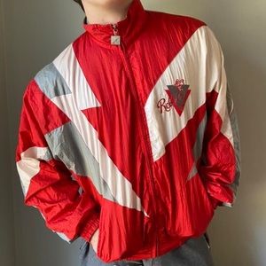 Vintage Red & White Bomber/Track/Varsity Jacket